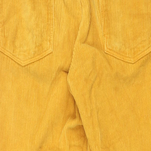 ASOS Womens Yellow Cotton Straight Jeans Size 32 in L32 in Regular Zip - Corduroy