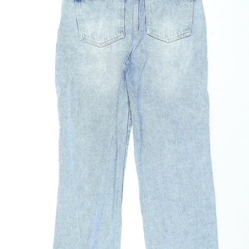 Nasty Gal Womens Blue Cotton Straight Jeans Size 8 L30 in Regular Zip
