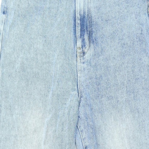 Nasty Gal Womens Blue Cotton Straight Jeans Size 8 L30 in Regular Zip