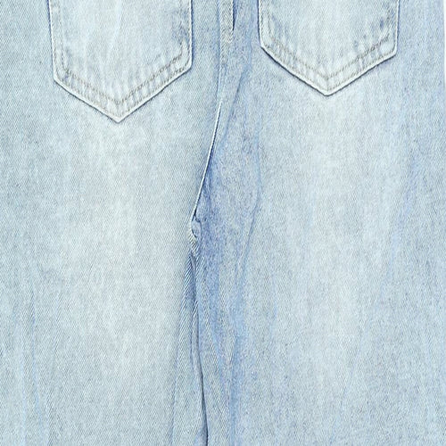 Nasty Gal Womens Blue Cotton Straight Jeans Size 8 L30 in Regular Zip