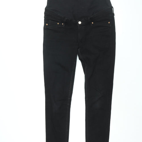 H&M Womens Black Cotton Skinny Jeans Size 12 L31 in Regular