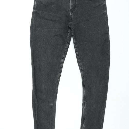 Marks and Spencer Womens Black Cotton Skinny Jeans Size 10 L30 in Regular Zip