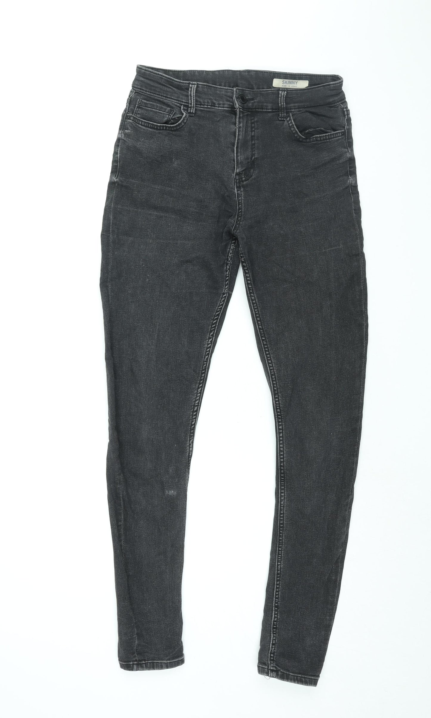 Marks and Spencer Womens Black Cotton Skinny Jeans Size 10 L30 in Regular Zip