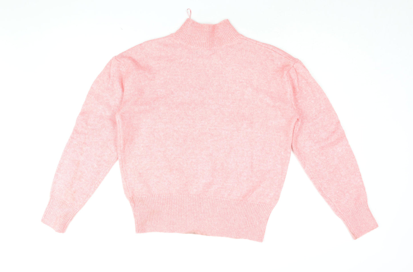 Marks and Spencer Womens Pink High Neck Polyester Pullover Jumper Size S