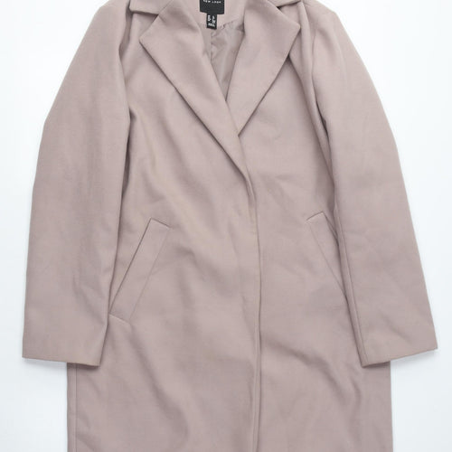 New Look Women's Beige Mid-Length Overcoat Size 10