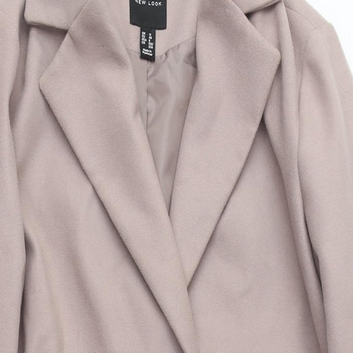 New Look Women's Beige Mid-Length Overcoat Size 10