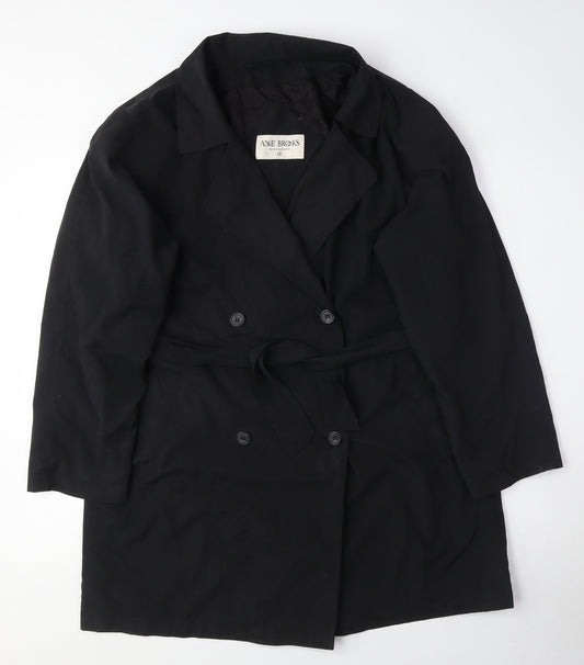 Debenhams Women’s Black Cotton Trench Coat Size 12