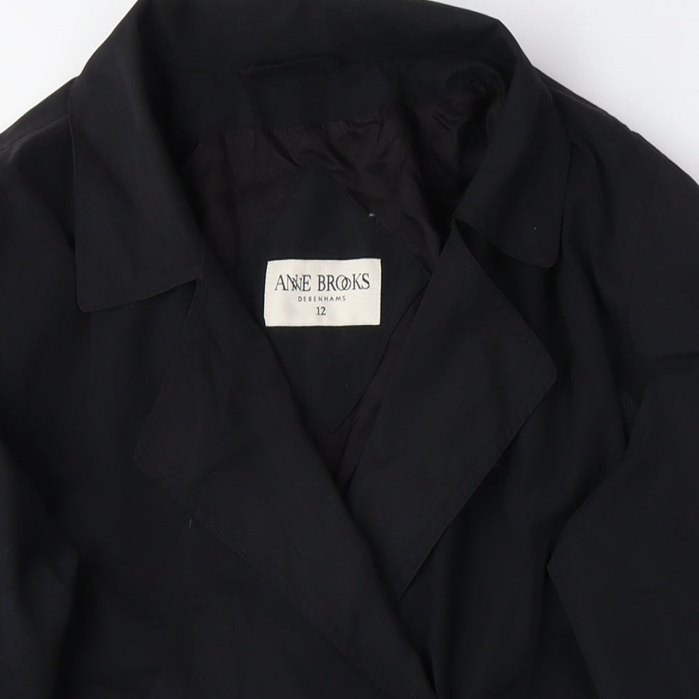 Debenhams Women’s Black Cotton Trench Coat Size 12