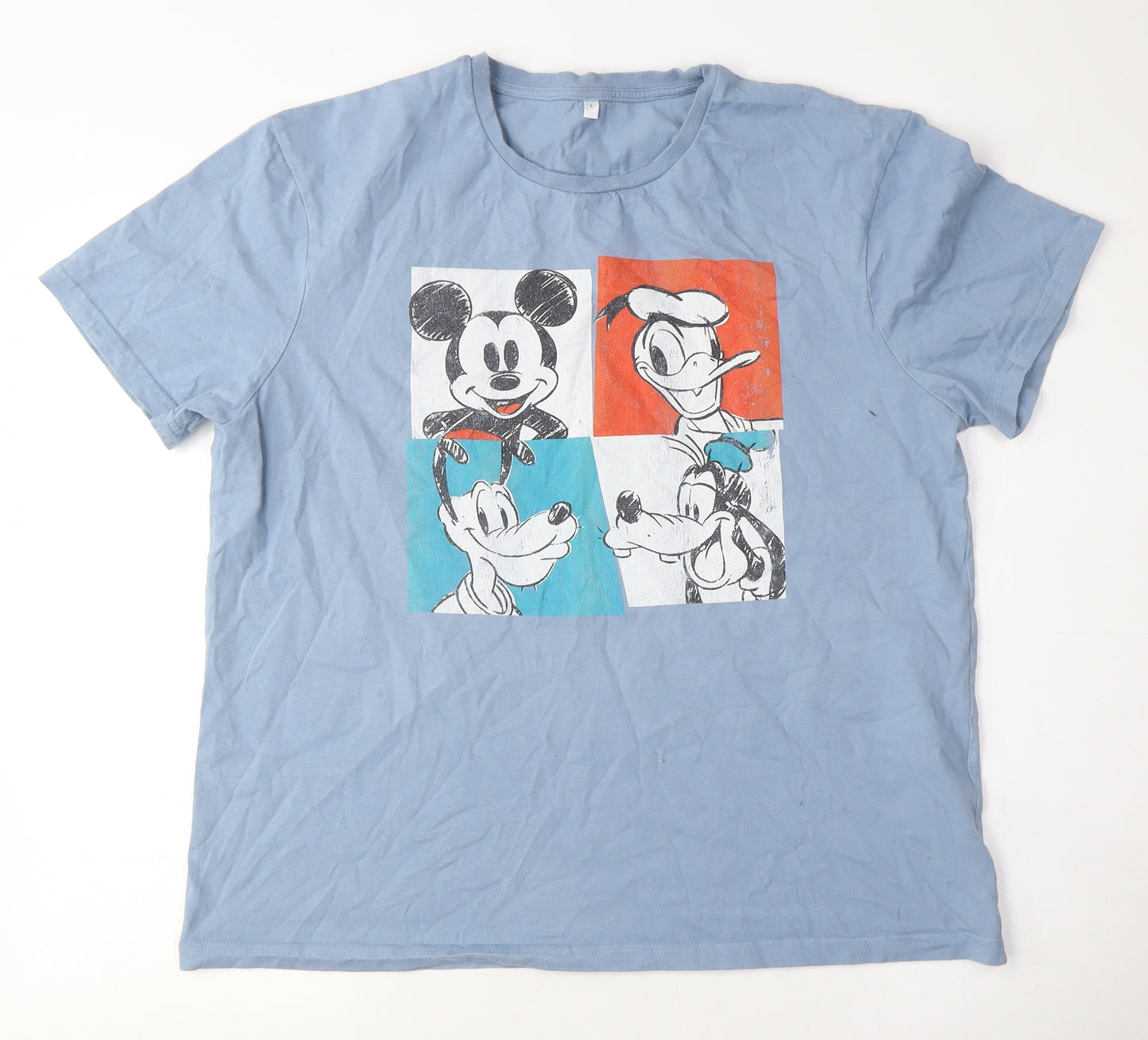 Disney Men's Blue Graphic T-Shirt Mickey Size L