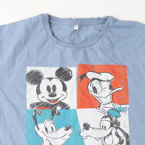 Disney Men's Blue Graphic T-Shirt Mickey Size L