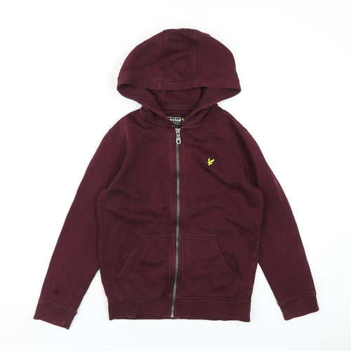 Lyle & Scott Boys Red Cotton Full Zip Hoodie Size 8-9 Years Zip