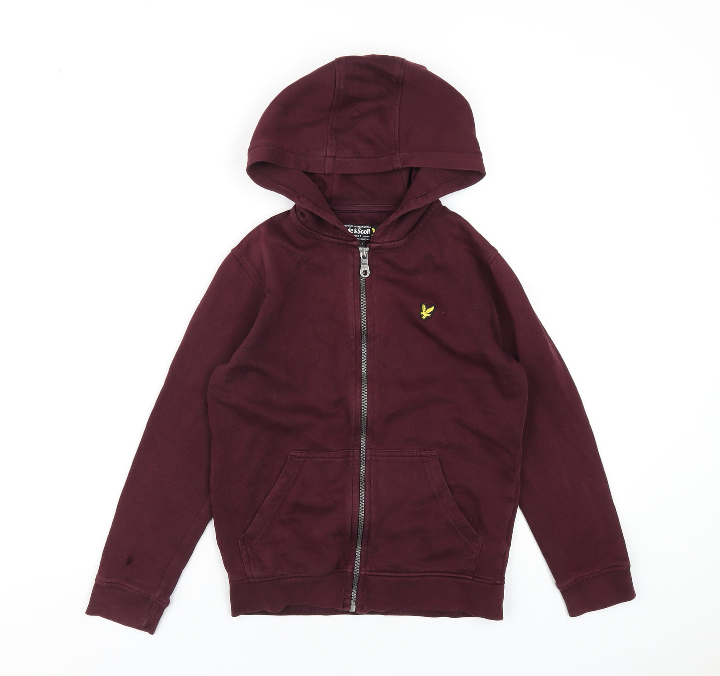 Lyle & Scott Boys Red Cotton Full Zip Hoodie Size 8-9 Years Zip