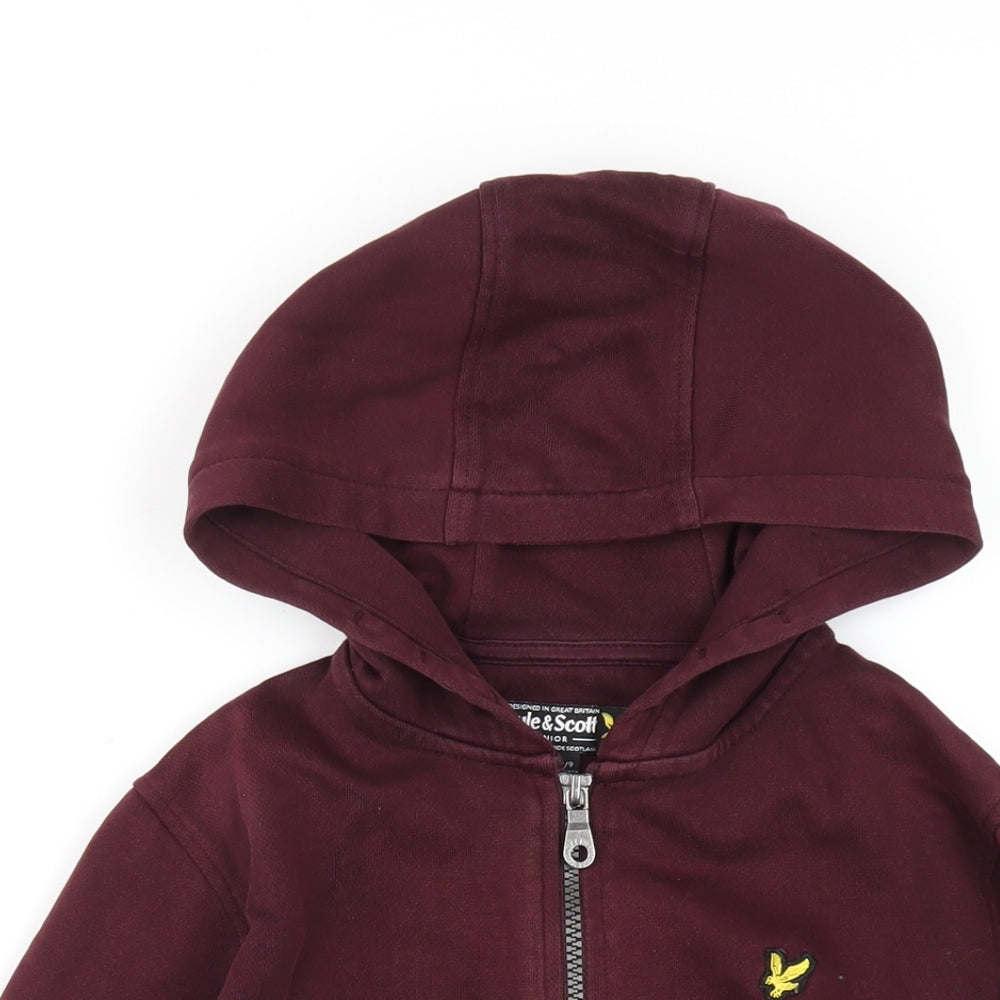 Lyle & Scott Boys Red Cotton Full Zip Hoodie Size 8-9 Years Zip