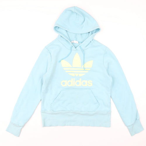 adidas Boys Blue Cotton Pullover Hoodie Size 16 Years Pullover