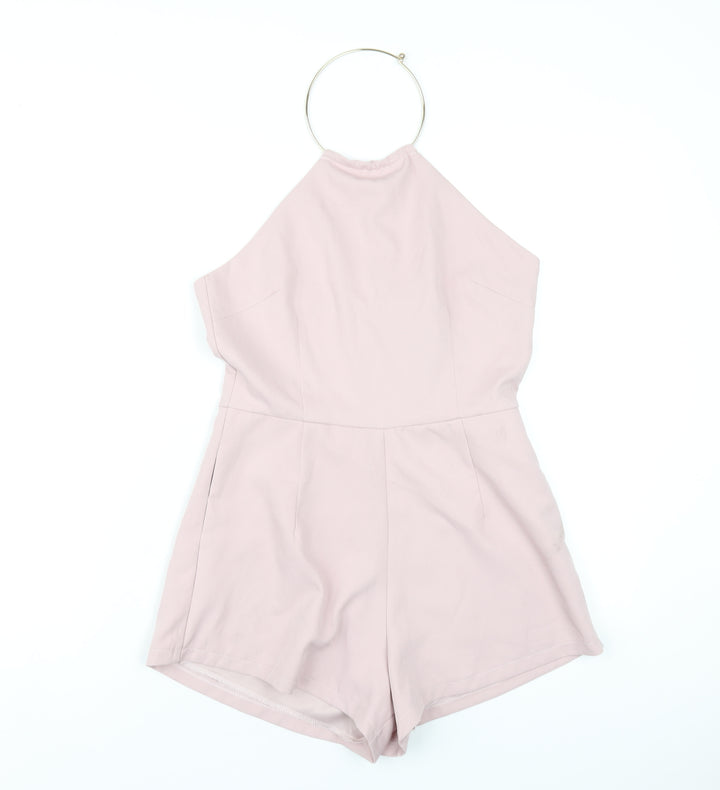Air Space Womens Pink Polyester Playsuit One-Piece Size M Zip