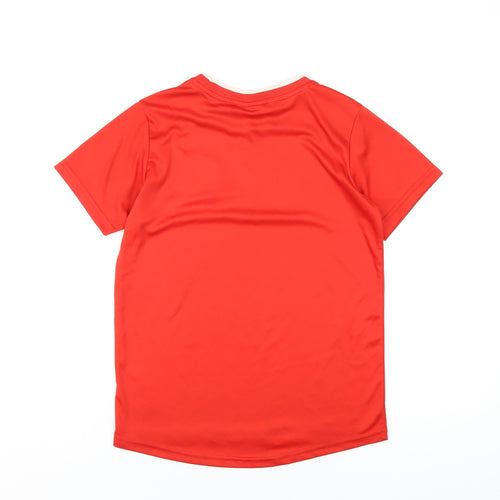 Wales Boys Red Polyester Basic T-Shirt Size 10-11 Years Round Neck Pullover - FA Wales