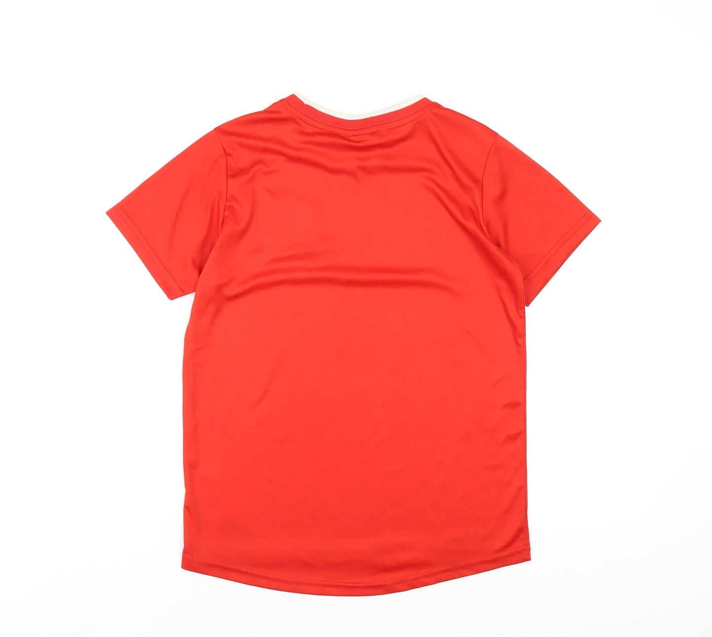Wales Boys Red Polyester Basic T-Shirt Size 10-11 Years Round Neck Pullover - FA Wales