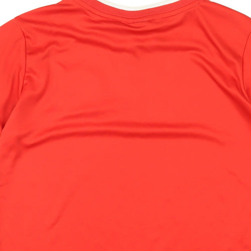 Wales Boys Red Polyester Basic T-Shirt Size 10-11 Years Round Neck Pullover - FA Wales
