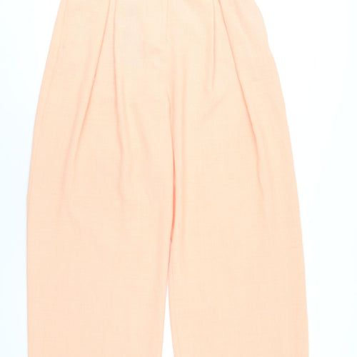 River Island Womens Orange Polyester Trousers Size 12 L32 in Regular Zip