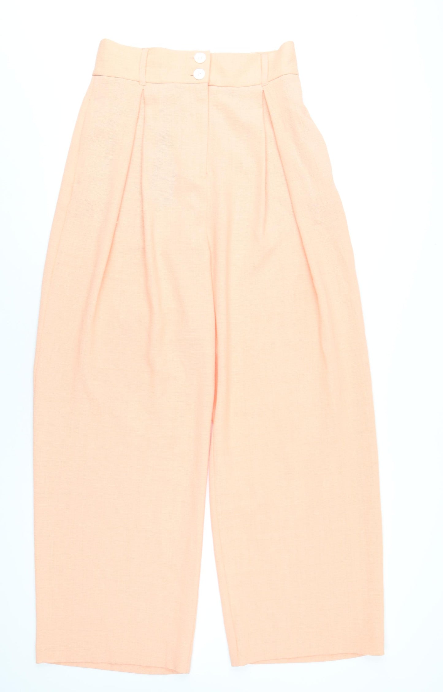 River Island Womens Orange Polyester Trousers Size 12 L32 in Regular Zip