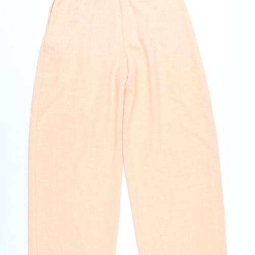 River Island Womens Orange Polyester Trousers Size 12 L32 in Regular Zip