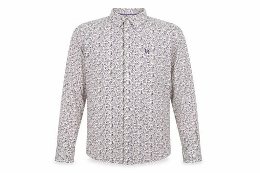Front view of Crew Clothing Multicoloured Geometric Cotton Button-Up, size M, Collared Button