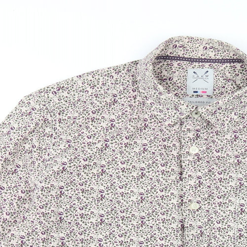Crew Clothing Mens Multicoloured Geometric Cotton Button-Up Size M Collared Button