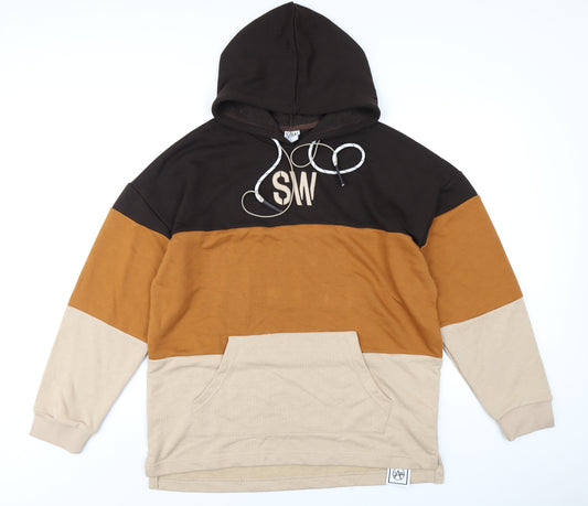 Stay Above World Mens Brown Cotton Pullover Hoodie Size L