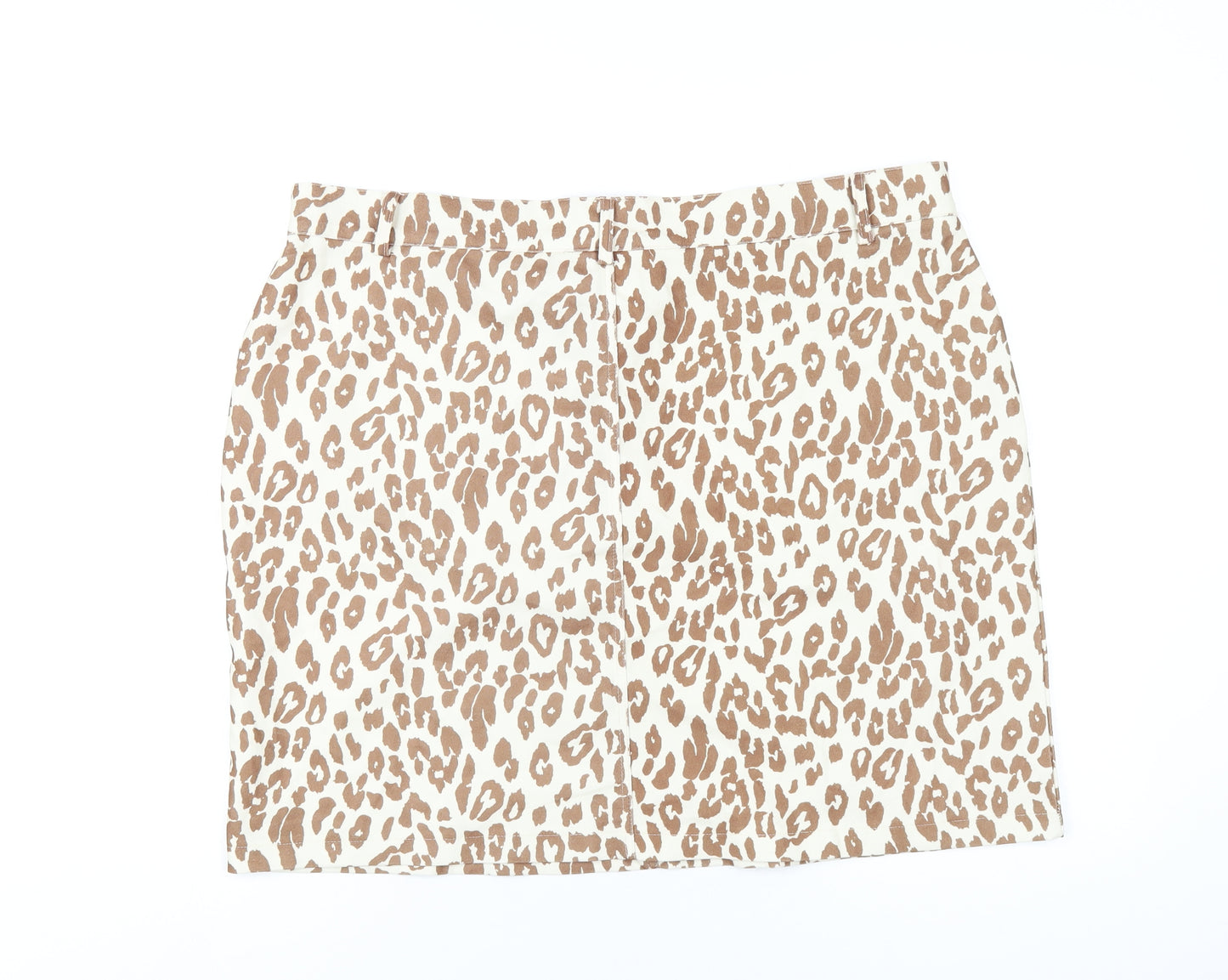 Daisy Street Womens Beige Animal Print Polyester A-Line Skirt Size 20 Zip