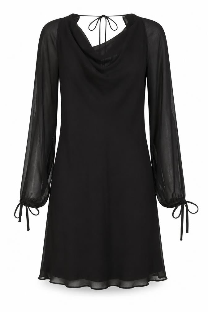 FIORI di ZUCCA Womens Black Polyester A-Line Size 8 Cowl Neck Pullover