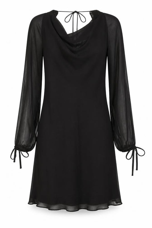 FIORI di ZUCCA Womens Black Polyester A-Line Size 8 Cowl Neck Pullover