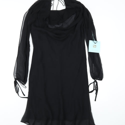 FIORI di ZUCCA Womens Black Polyester A-Line Size 8 Cowl Neck Pullover