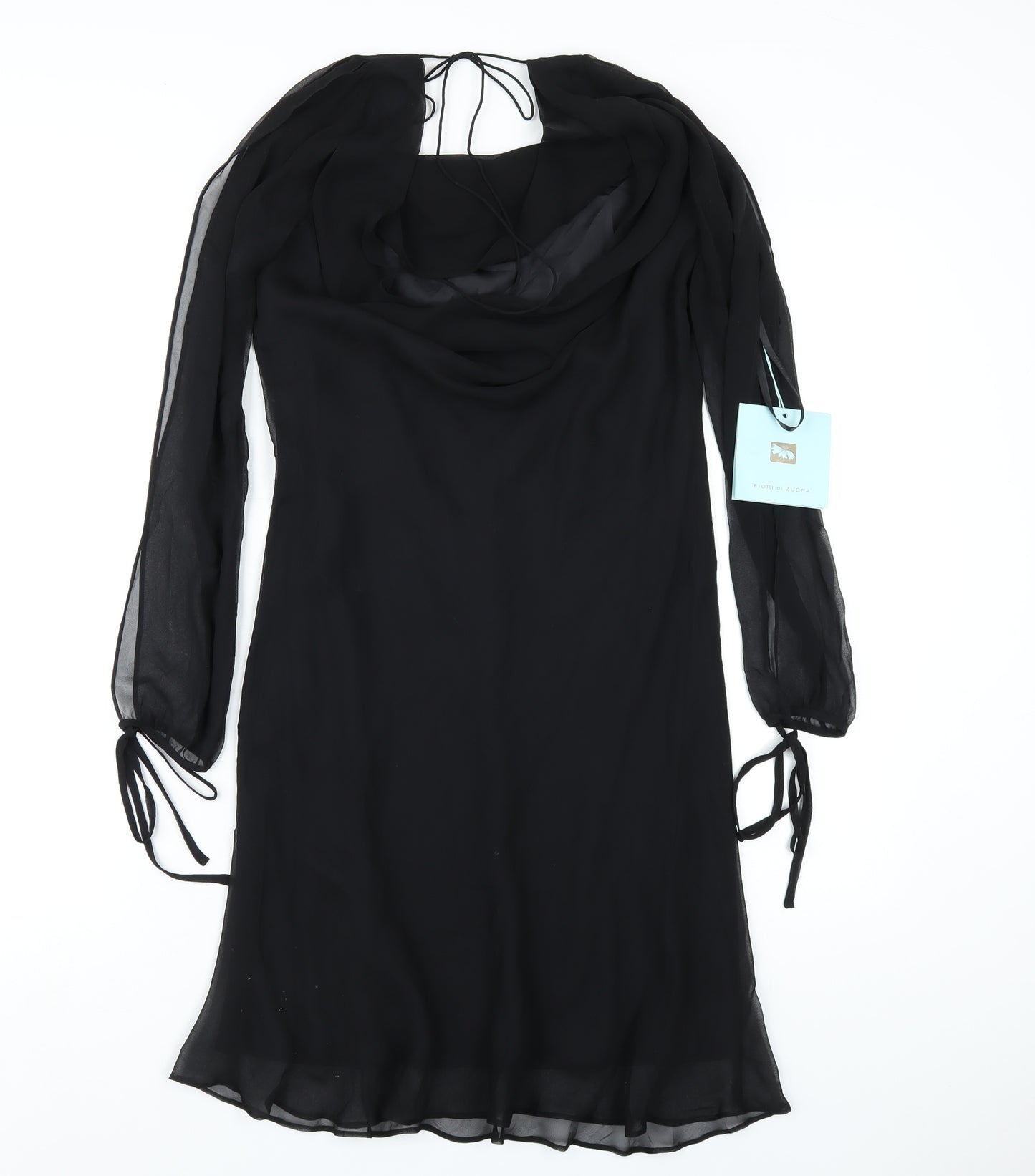 FIORI di ZUCCA Womens Black Polyester A-Line Size 8 Cowl Neck Pullover