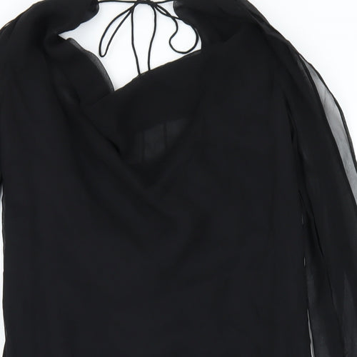 FIORI di ZUCCA Womens Black Polyester A-Line Size 8 Cowl Neck Pullover