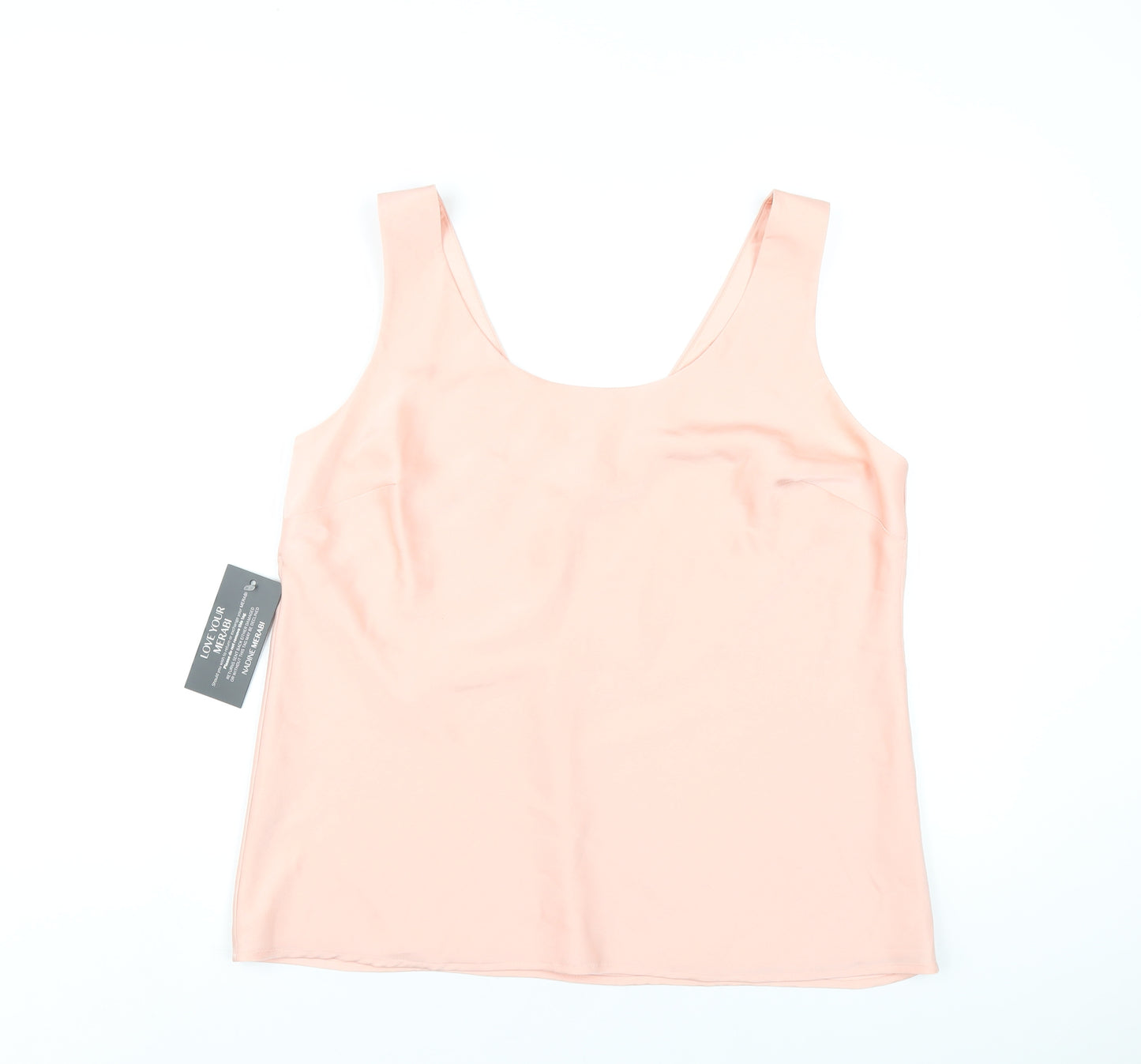 Nadine Merabi Womens Pink Polyester Basic Tank Size L Scoop Neck