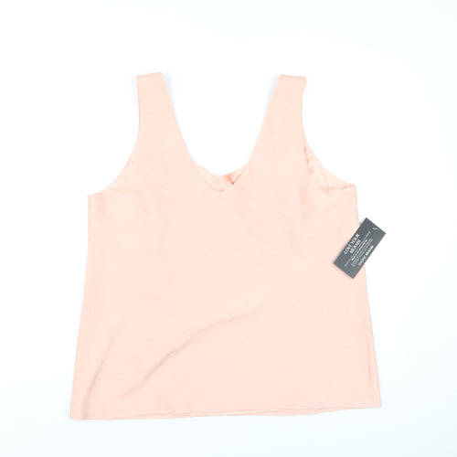 Nadine Merabi Womens Pink Polyester Basic Tank Size L Scoop Neck