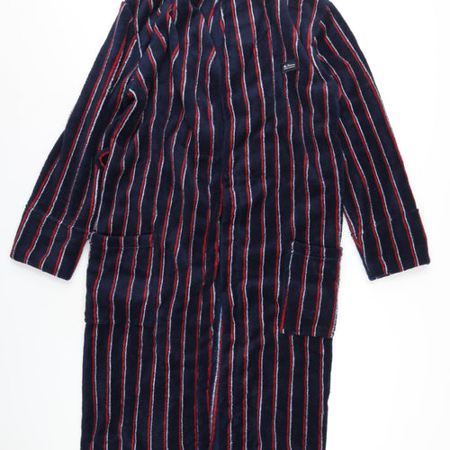 Ben Sherman Mens Blue Striped Polyester Robe Size S