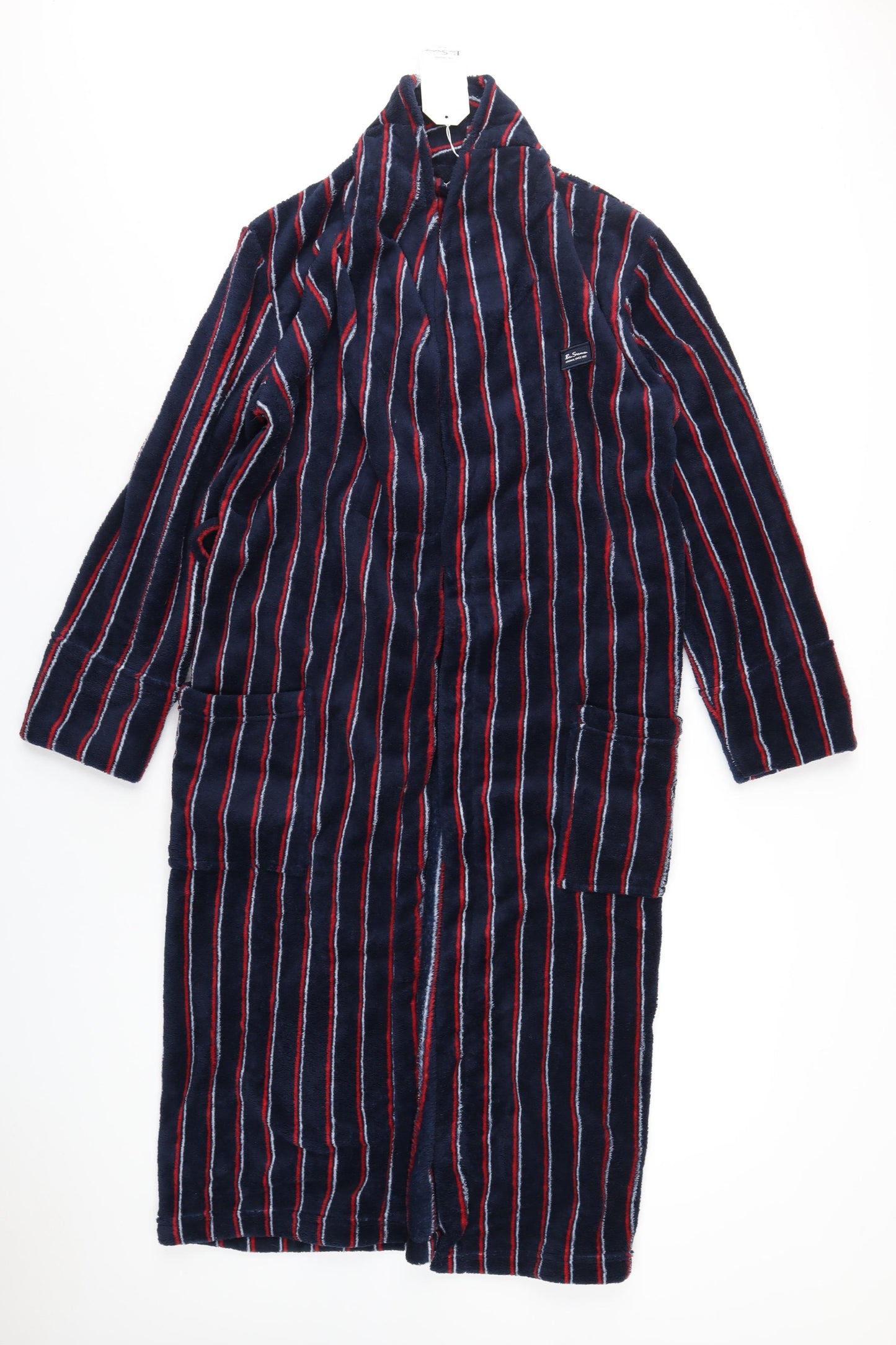 Ben Sherman Mens Blue Striped Polyester Robe Size S