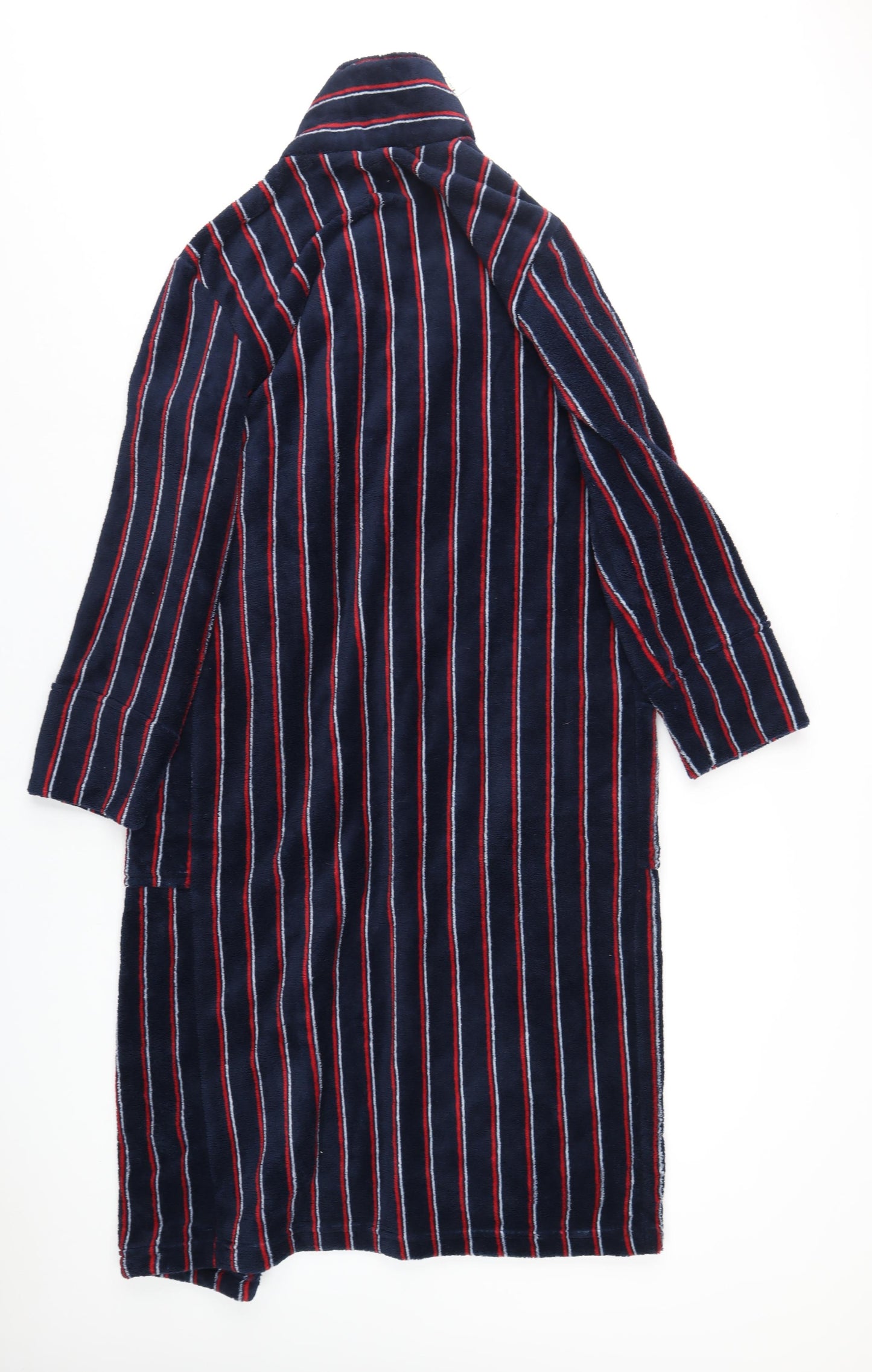 Ben Sherman Mens Blue Striped Polyester Robe Size S