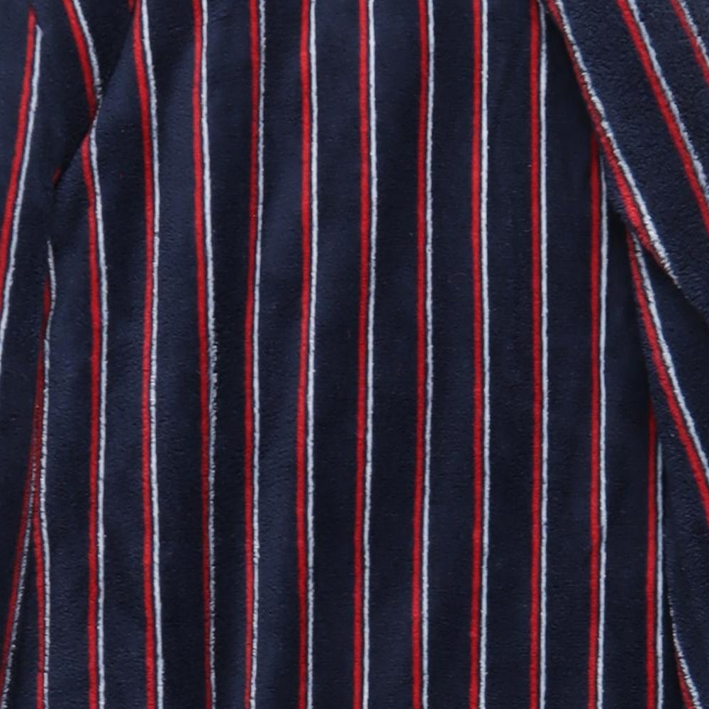 Ben Sherman Mens Blue Striped Polyester Robe Size S