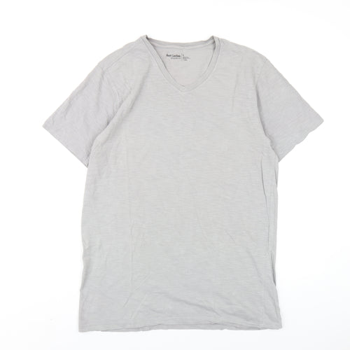 Foot Locker Mens Grey Cotton T-Shirt Size L V-Neck