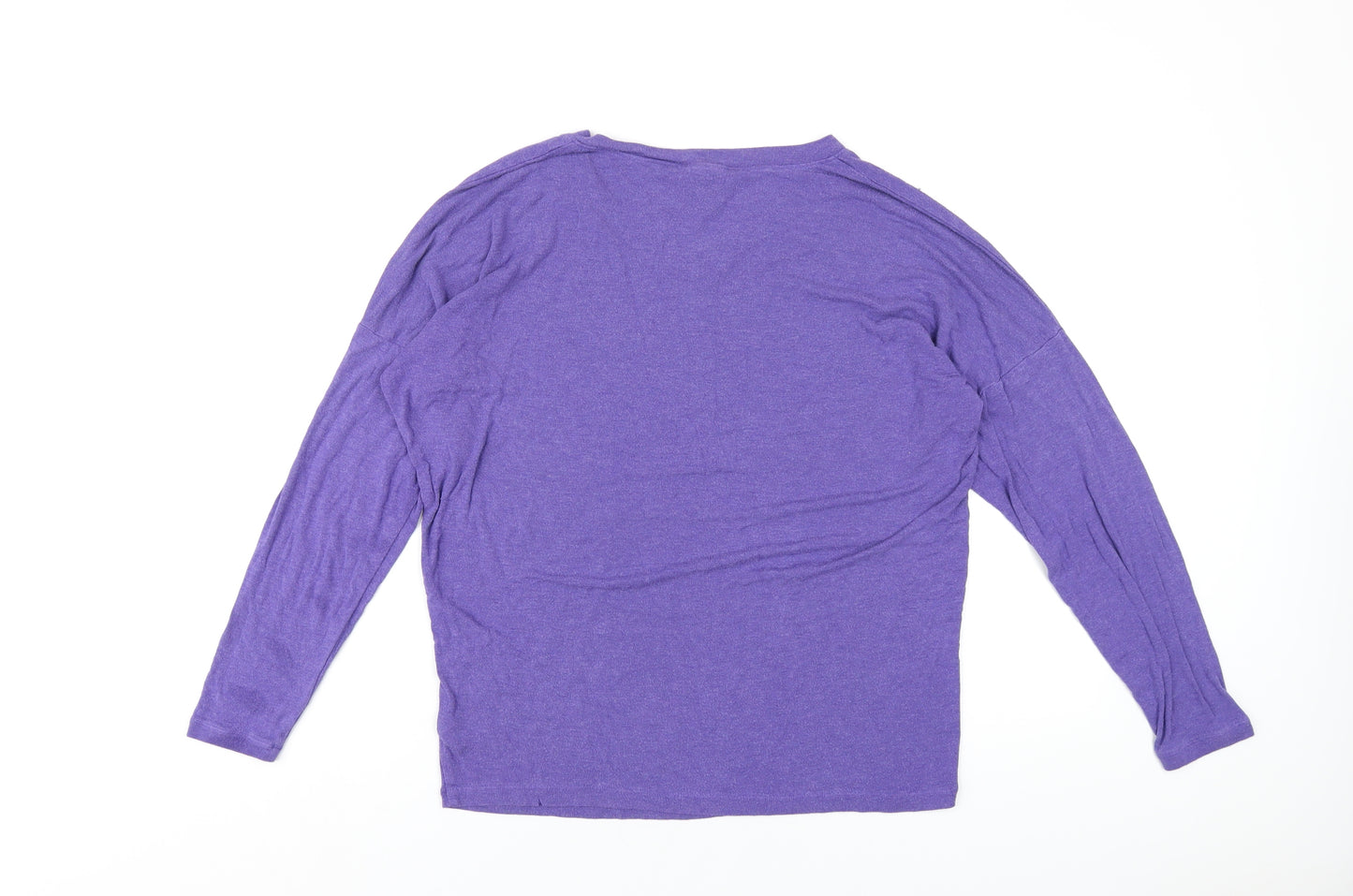 CAbi Womens Purple Viscose Basic T-Shirt Size M V-Neck