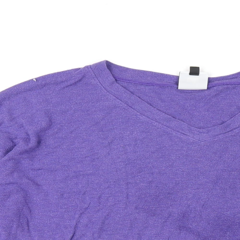 CAbi Womens Purple Viscose Basic T-Shirt Size M V-Neck