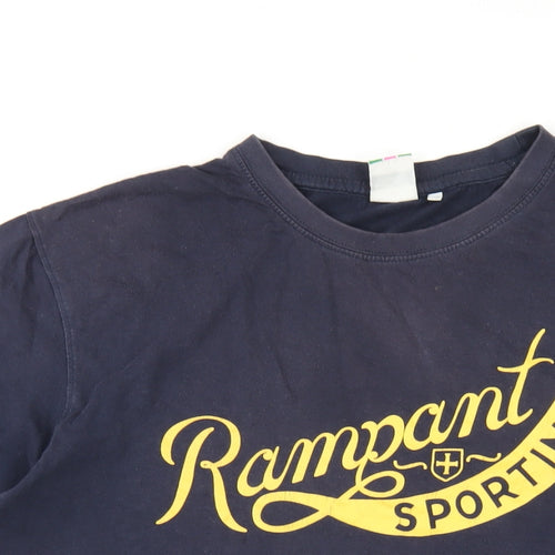 Rampant Sporting Mens Blue Cotton T-Shirt Size XL Round Neck