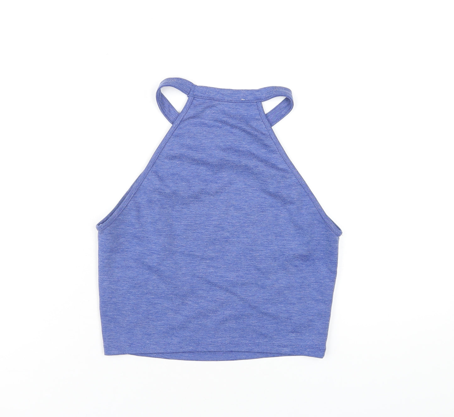 Zara Womens Blue Polyester Basic T-Shirt Size S Round Neck
