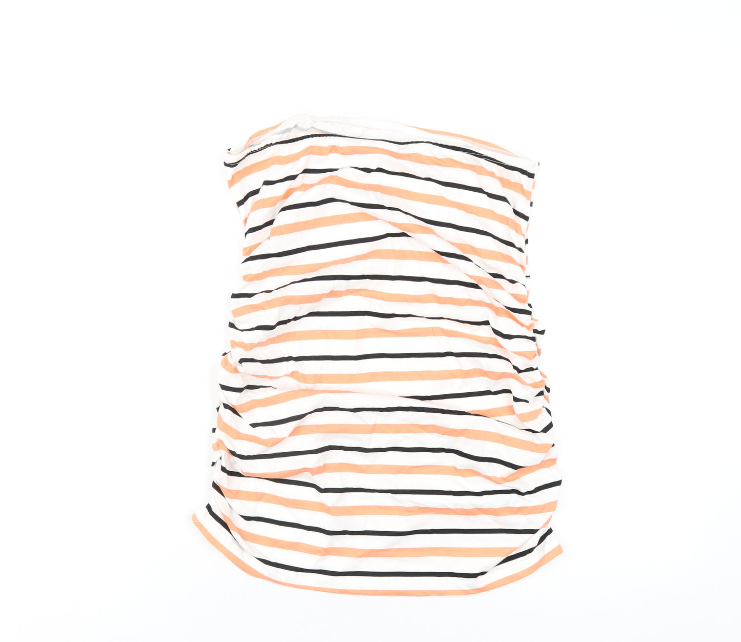 Dorothy Perkins Womens Multicoloured Striped Cotton Basic T-Shirt Size 12 Square Neck