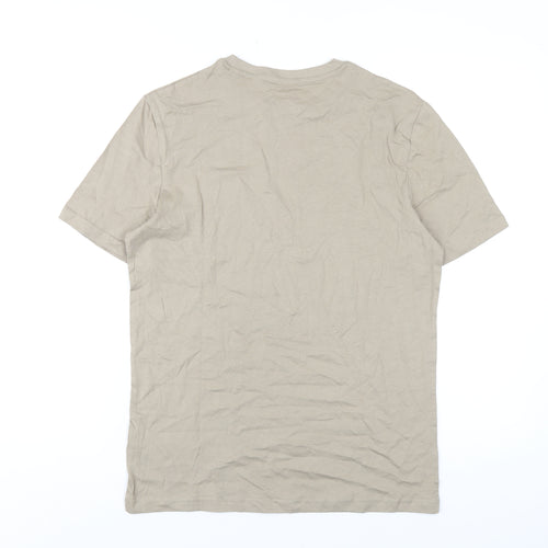 Marks and Spencer Mens Beige Cotton T-Shirt Size S Round Neck