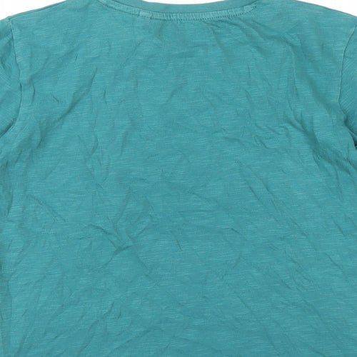 NEXT Boys Green Cotton Basic T-Shirt Size 7 Years Round Neck Pullover