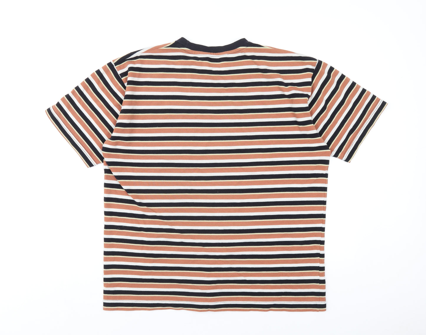 Berkertex Mens Multicoloured Striped Cotton T-Shirt Size M Round Neck