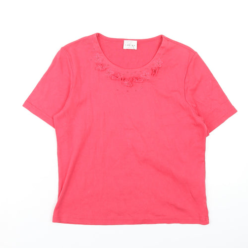 Eastex Womens Pink Cotton Basic T-Shirt Size 10 Round Neck